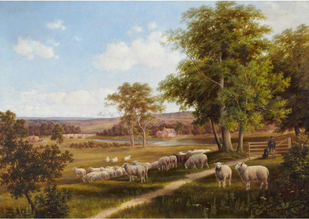 Henry Harold Vickers (1851-1918) - Shepherd With Sheep