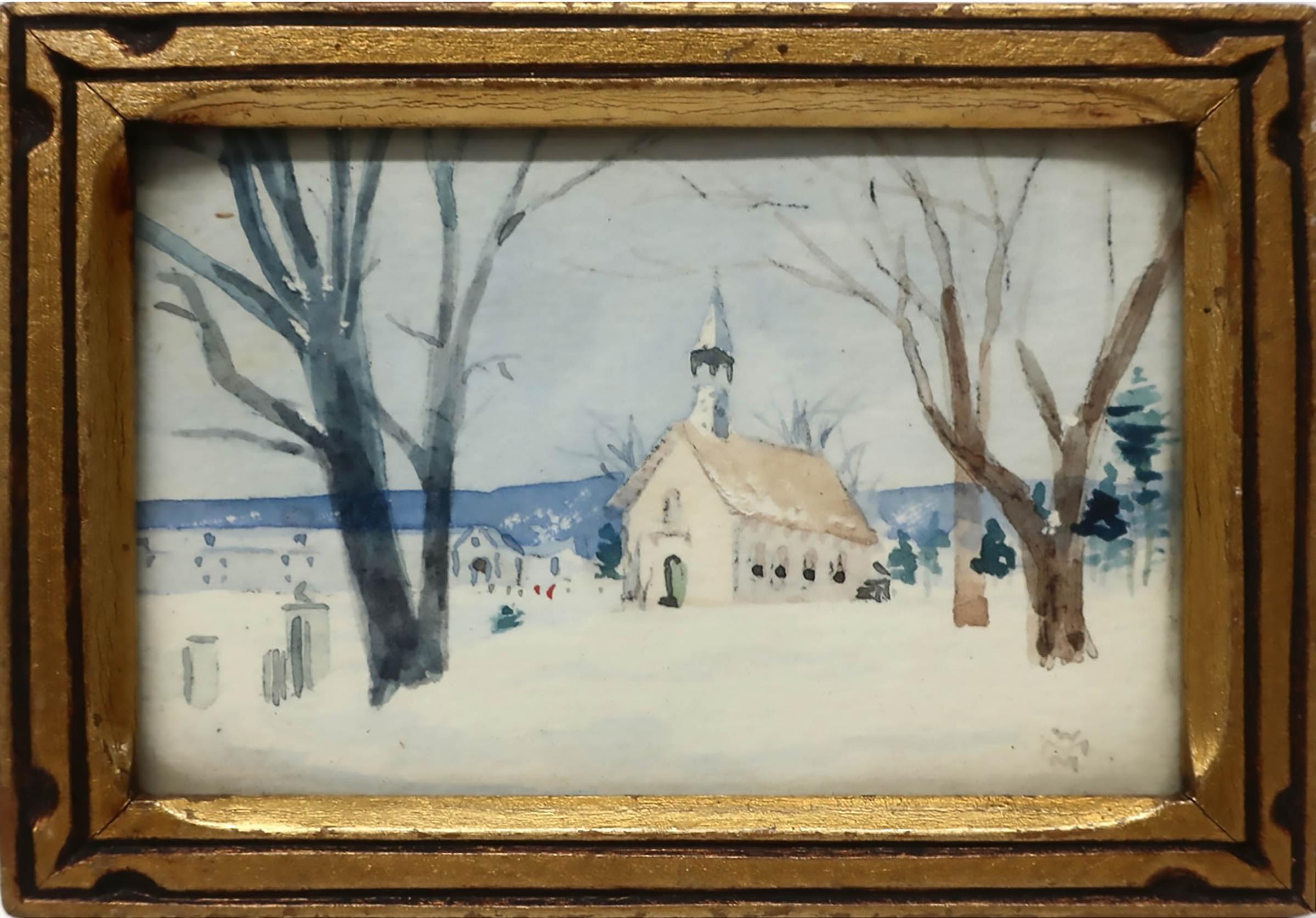 Willard Morse Mitchell (1879-1955) - A Winter's View Of The Little Brick Chapel