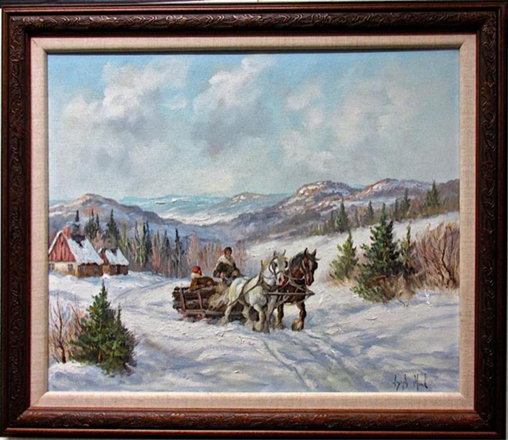 Joseph Monk (1908-1984) - Hauling Logs - Winter