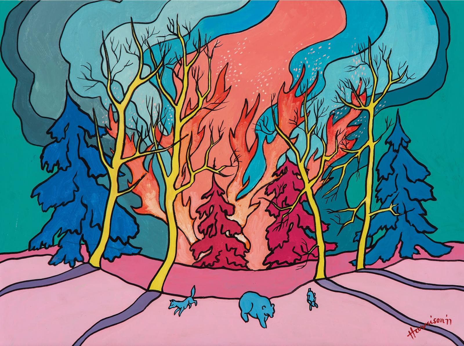 Ted Harrison (1926-2015) - THE FIRE, 1977