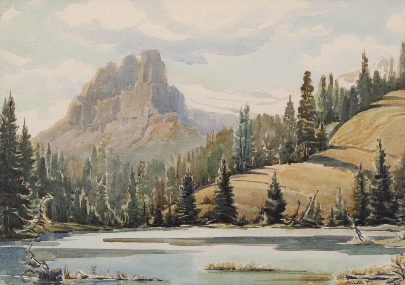 Margaret Dorothy Shelton (1915-1984) - Castle Mountain From Lost Lake; 1972