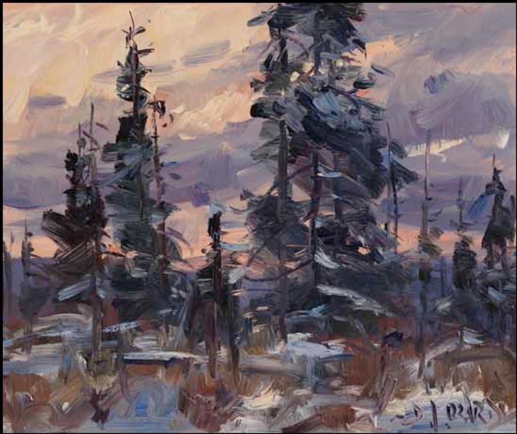 Daniel J. Izzard (1923-2007) - Snow Patches at Sunset, Whistler, BC