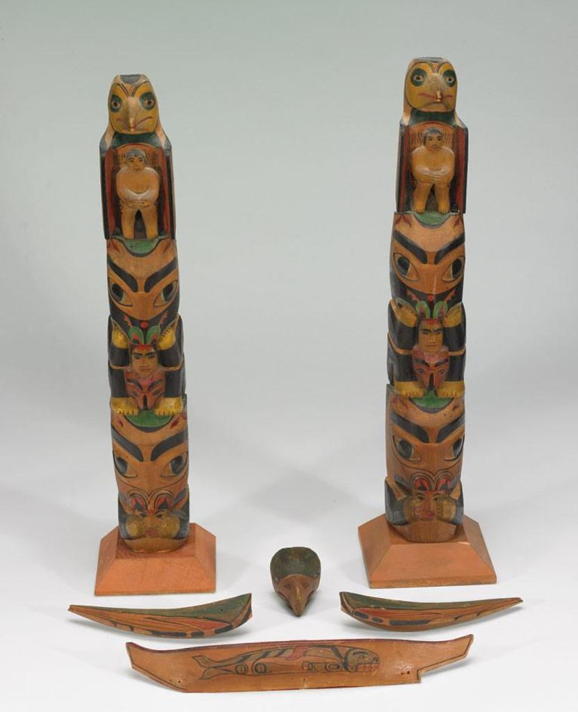 Frederick Alexcee (1853-1944) - A Pair Of Totem Poles, Simpson B.C.