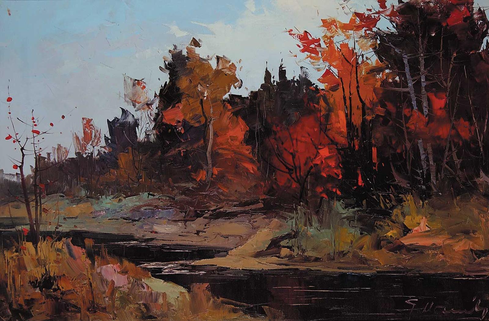 Geza (Gordon) Marich (1913-1985) - Untitled - Creek with Red Maples