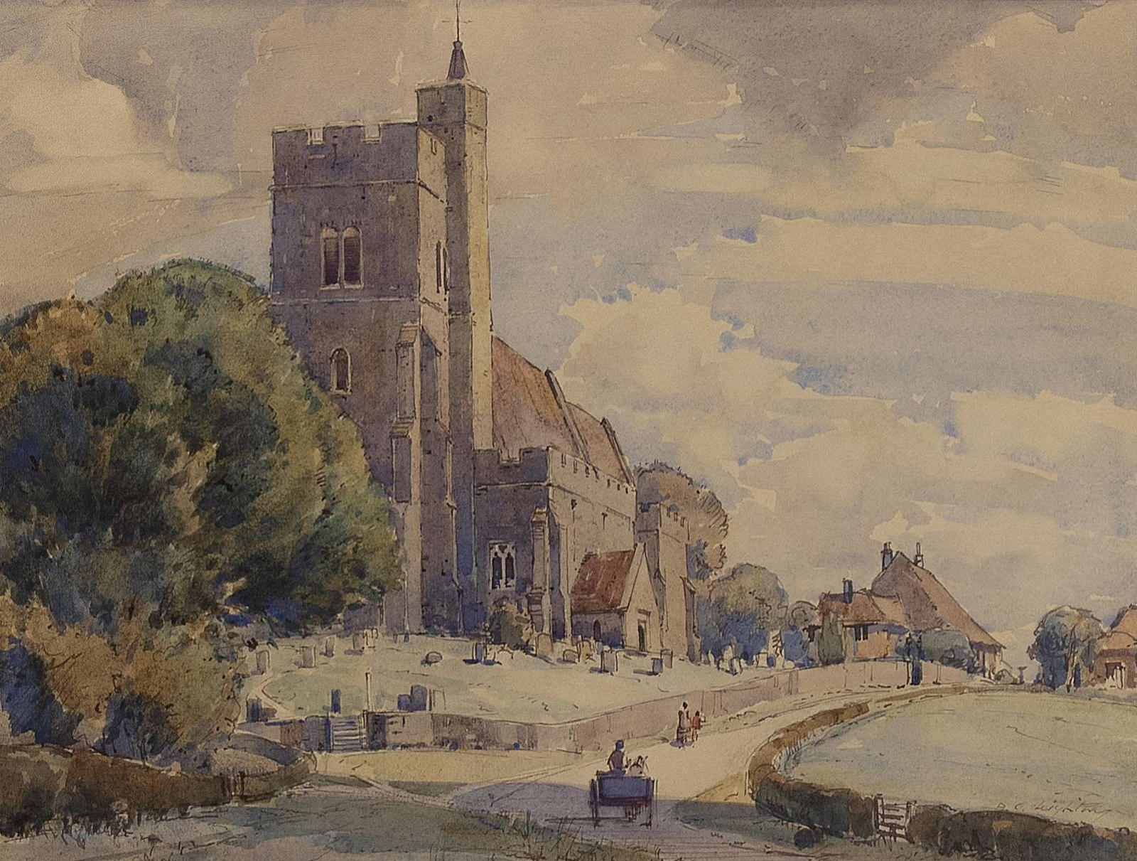 Alfred Crocker Leighton (1901-1965) - Bethersden Church, Kent