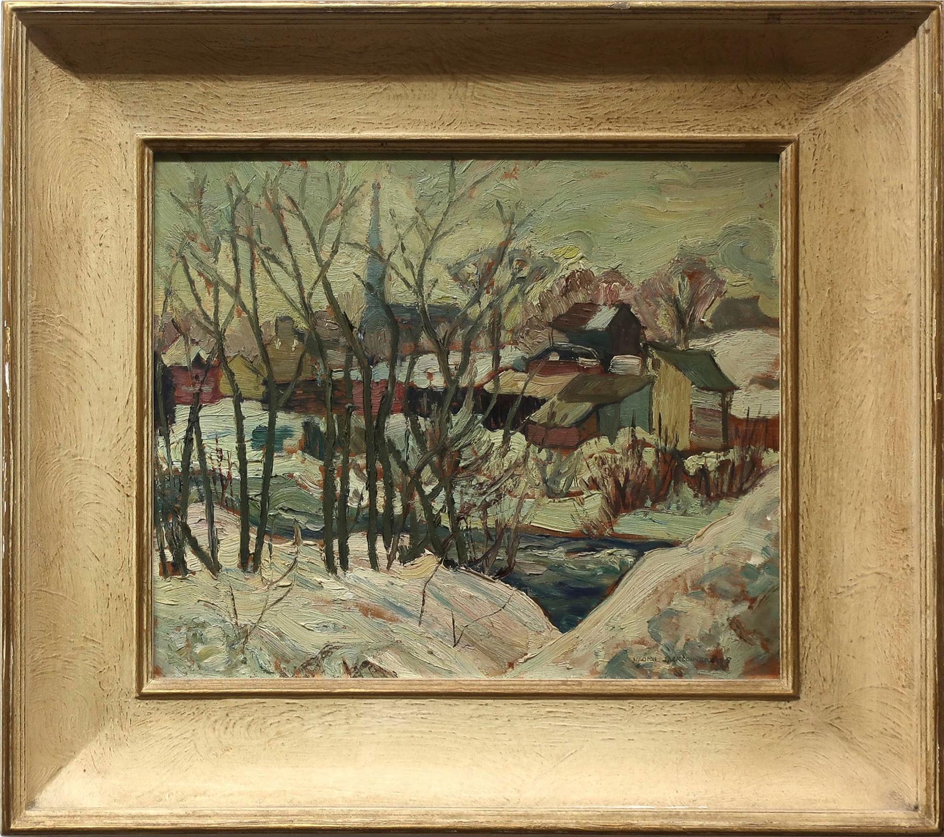 Naomi Jackson Groves (1910-2001) - Untitled (Village In Winter/Trees)