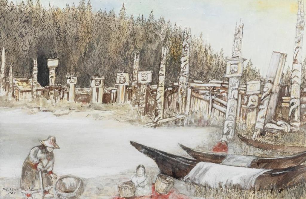 Dora Geneva Lent (1904-1983) - Haida Village of Skedans in 1878