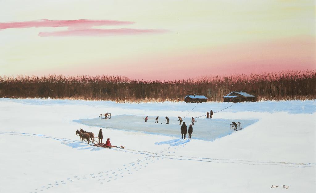 Allen Fredrick Sapp (1929-2015) - A Nice Day for Playing Hockey