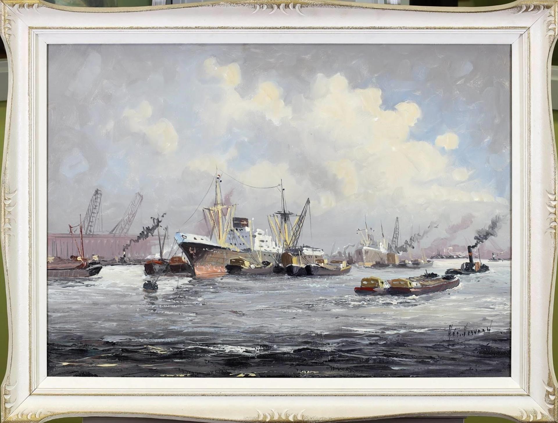 Adri Verveen (1912-1988) - Untitled, Rotterdam Harbour Scene