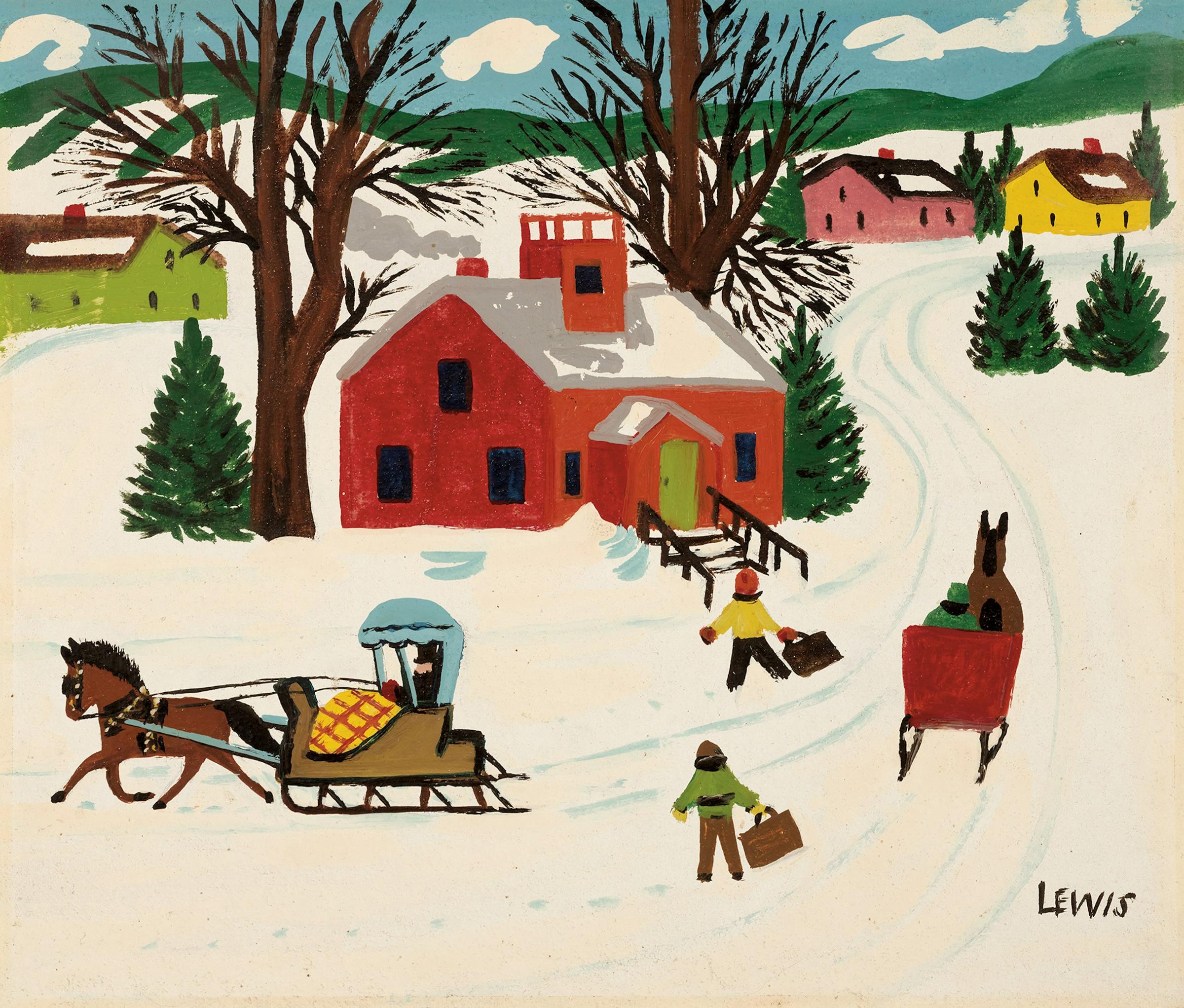 Maud Kathleen Lewis (1903-1970) - The Old Schoolhouse