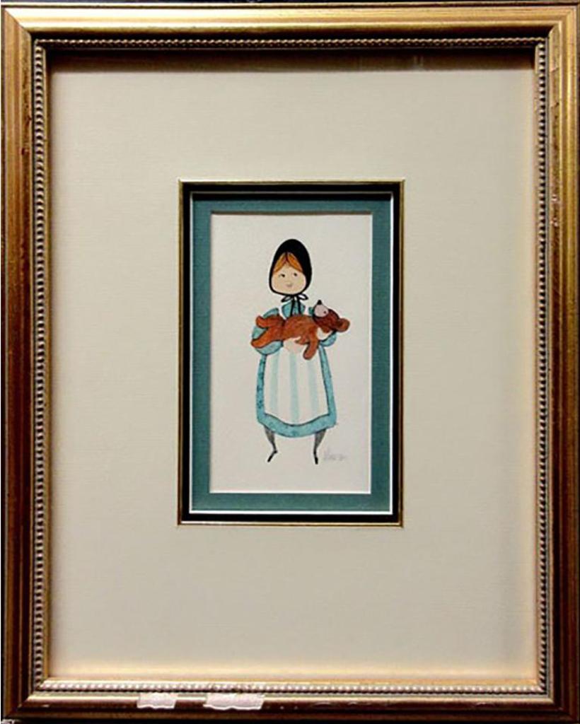 P. Buckley Moss (1933) - Young Girl With Teddy Bear