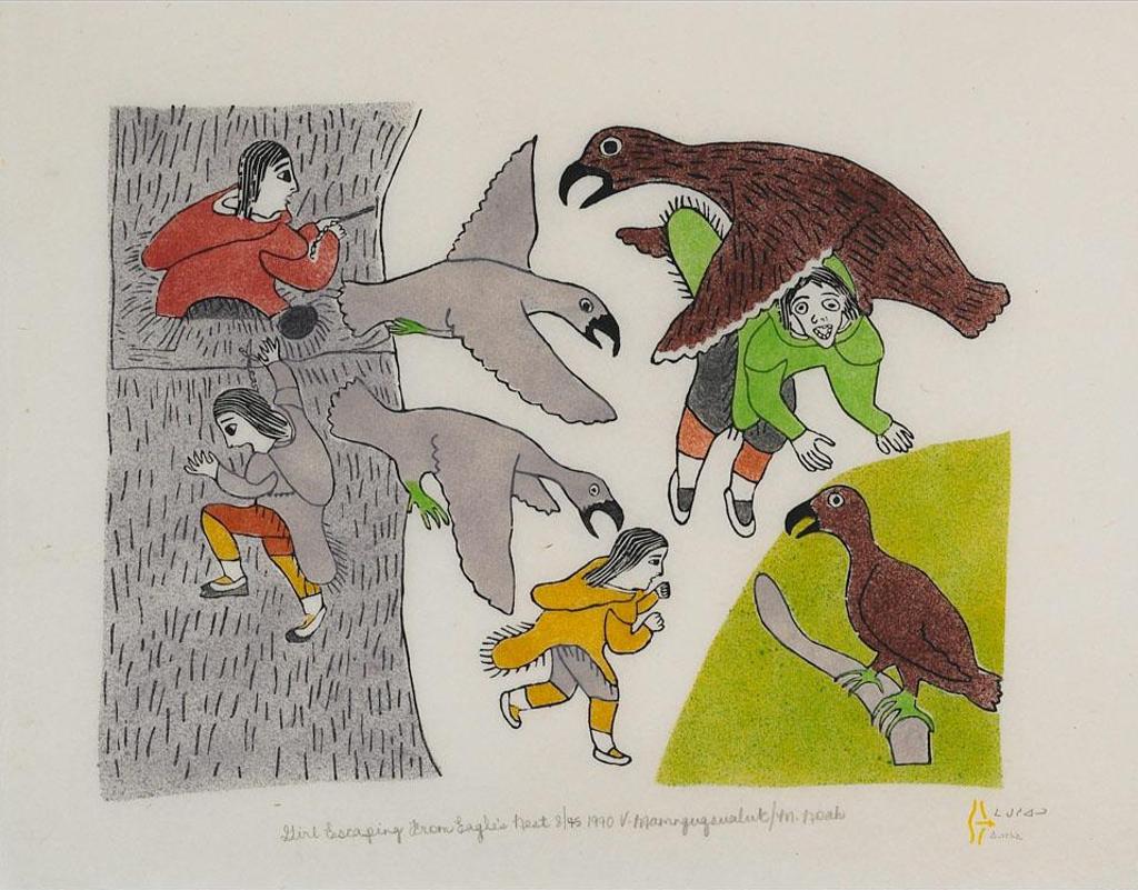Victoria Mamnguqsualuk (1930-2016) - Girl Escaping From Eagle’S Nest