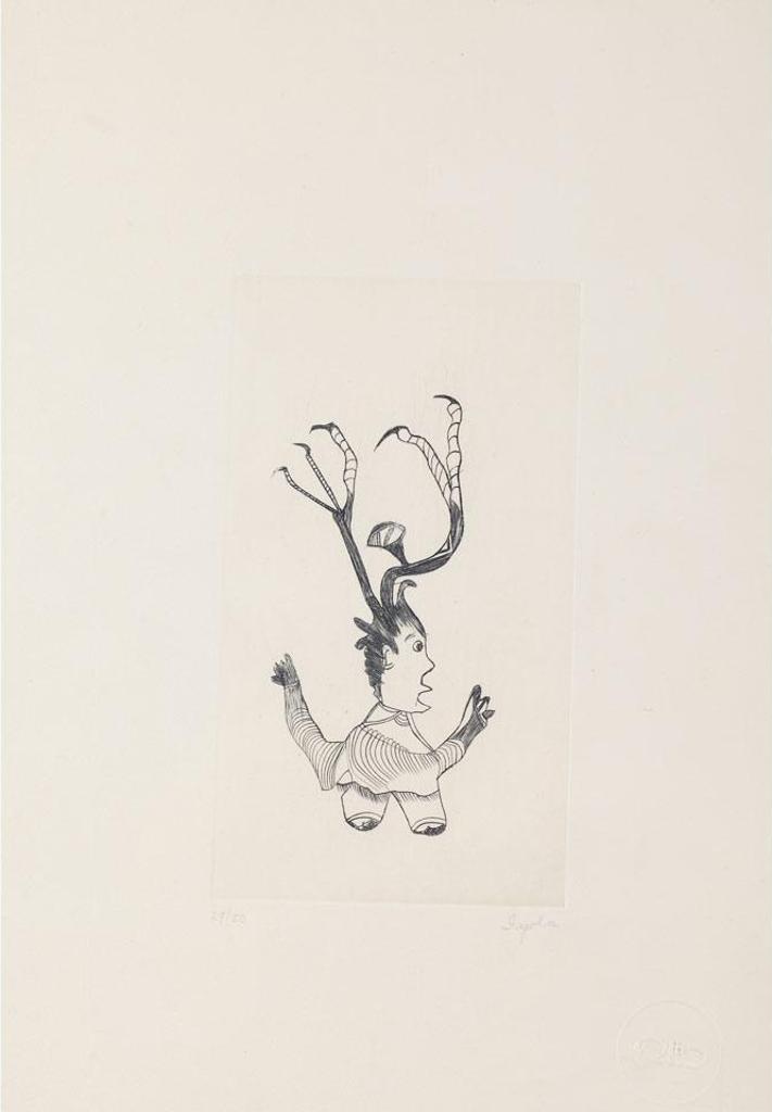 Iyola Kingwatsiak (1933-2000) - Untitled (Owl Composition)