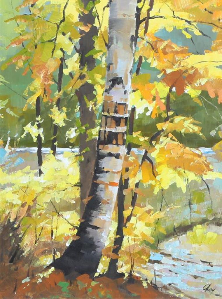 Ronald N. Okey (1921-2004) - Birch Trees In Autumn