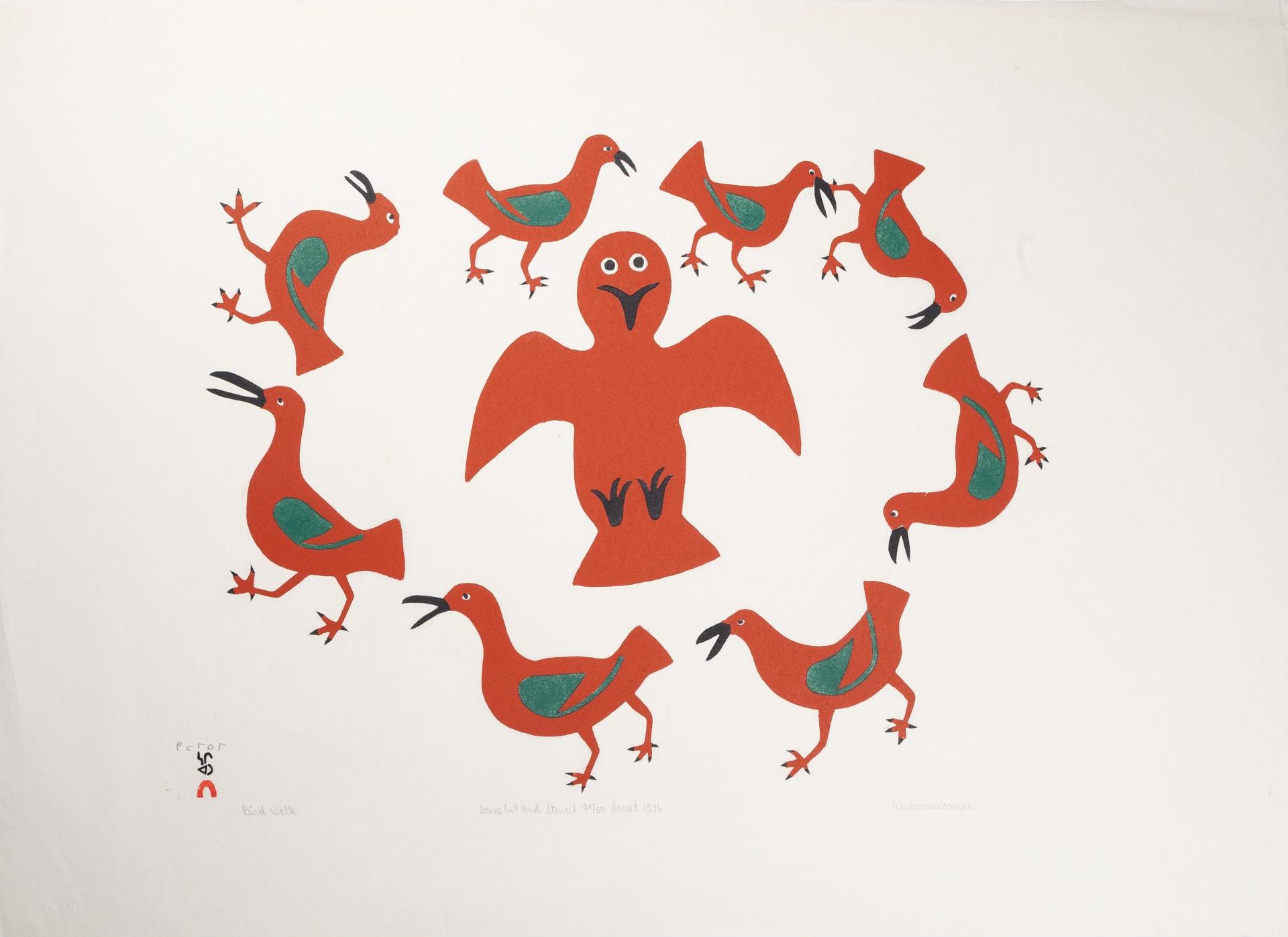 Keeleemeeoomee Samualie (1919-1983) - Bird Walk, 1976