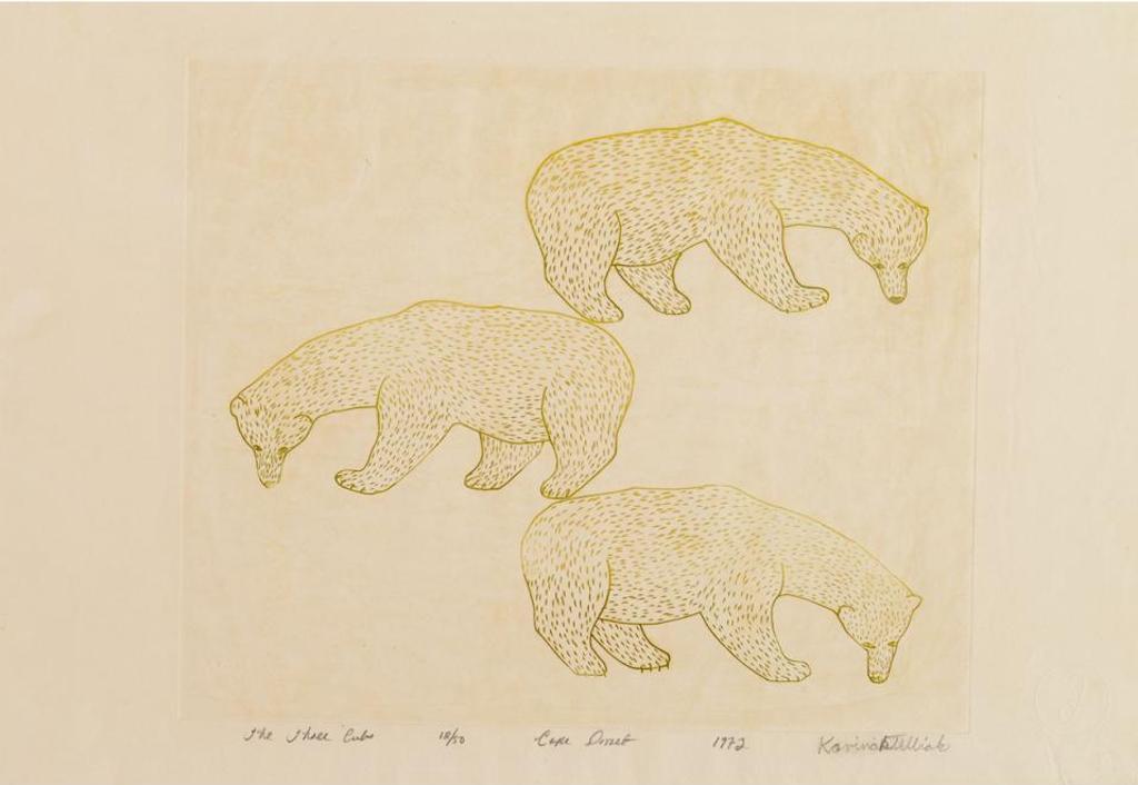 Quvianatuliak Parr (1930-1998) - Bear And Seal; The Three Cubs