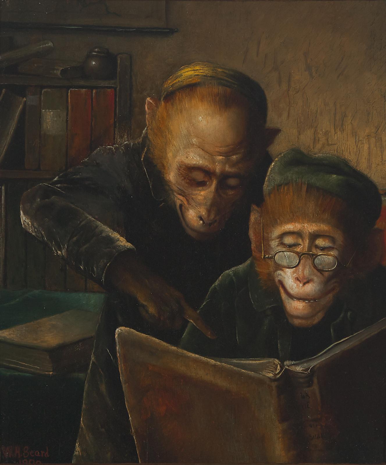 William Holbrook Beard (1825-1900) - La Vie Des Singes À La Joyeuse Lecture (The Life Of The Monkeys, The Happy Reading), 1880
