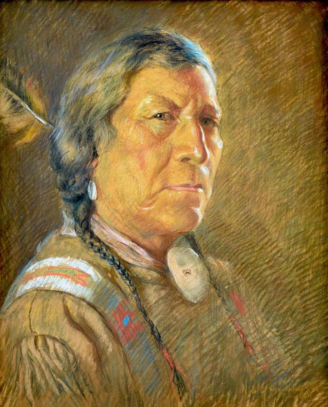 Nicholas (Nickola) de Grandmaison (1892-1978) - Indigenous Portrait (Cree), 1946