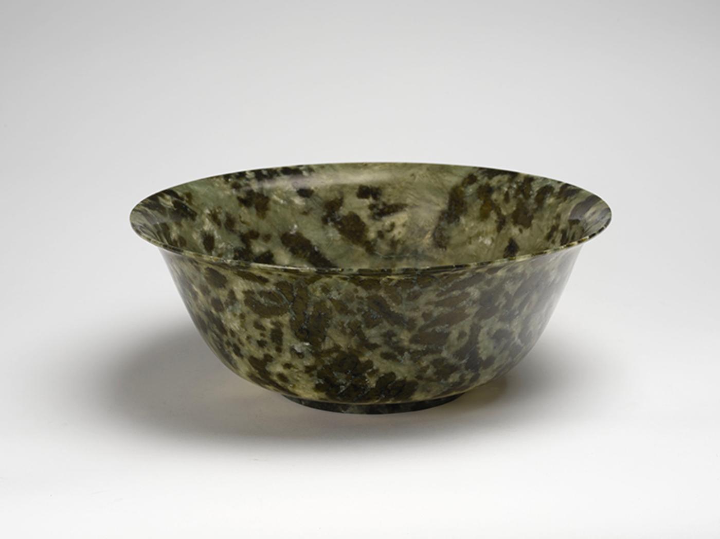 Chinese Art - A Very Large Chinese Spinach Green Jade Bowl, circa 1960s