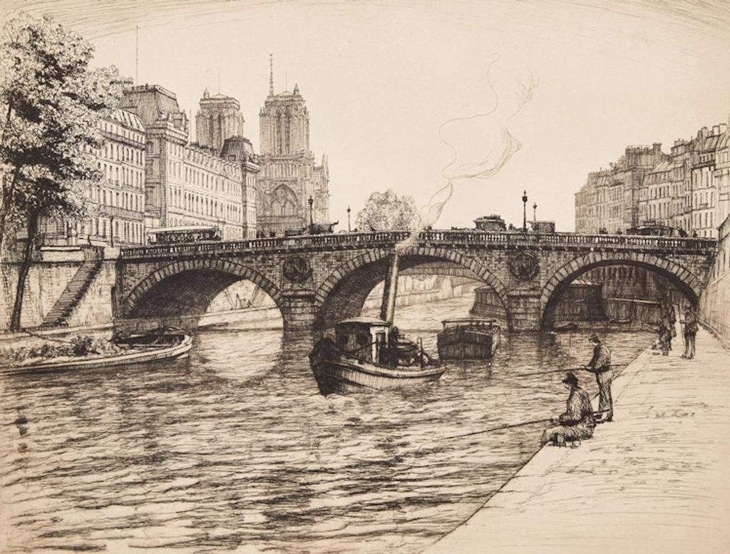 Caroline Helena Armington (1875-1939) - Le Pont Saint Michel à Paris