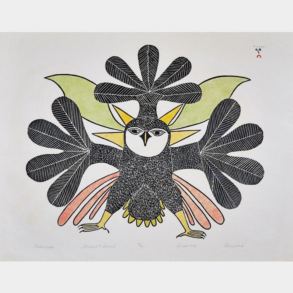 Kenojuak Ashevak (1927-2013) - Owl Image