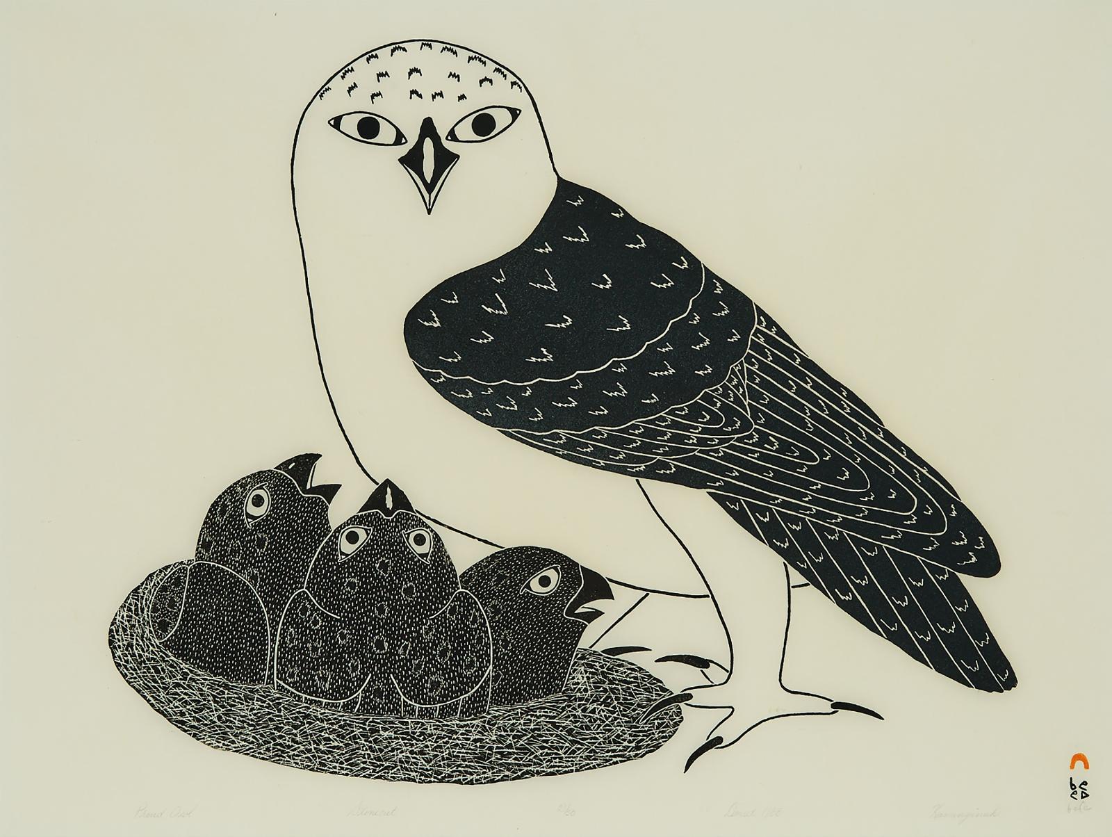 Kananginak Pootoogook (1935-2010) - Proud Owl