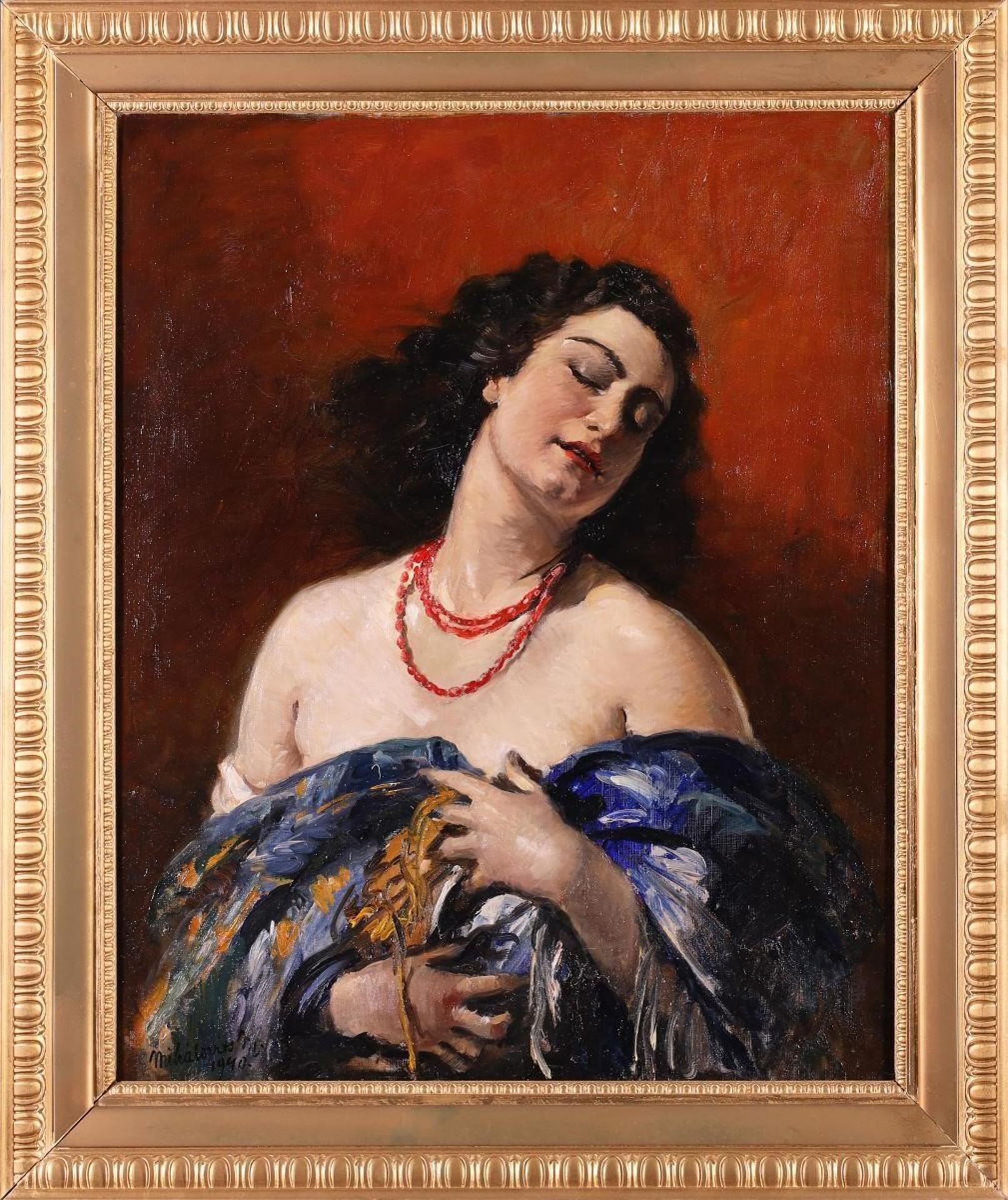 Miklos Nickolas Mihalovits (1888-1960) - Portrait of a Woman (Reverie); 1940