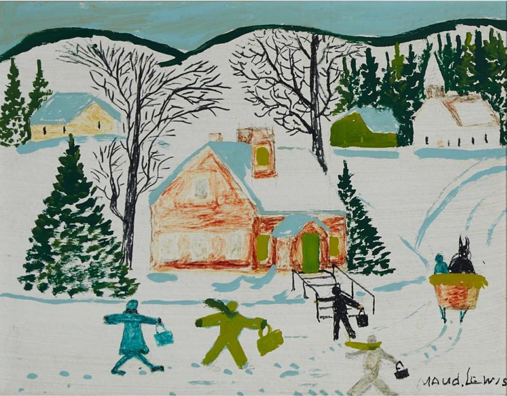 Maud Kathleen Lewis (1903-1970) - Schoolhouse, Winter