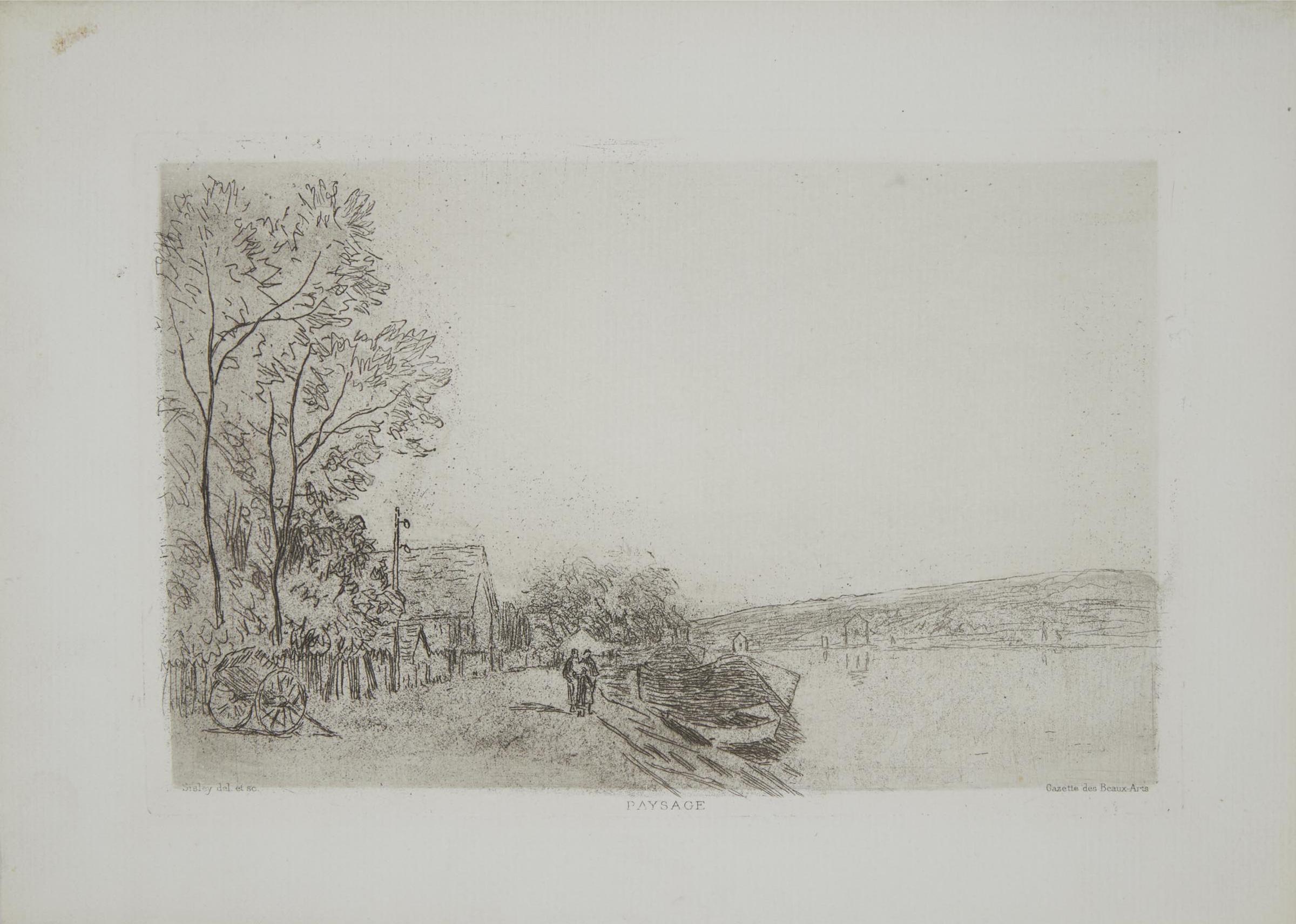 Alfred Sisley - Paysage, Bords Du Loing, La Charrette, 1890