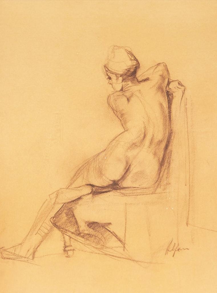 John Martin Alfsen (1902-1971) - Female Nude Seated, Backview