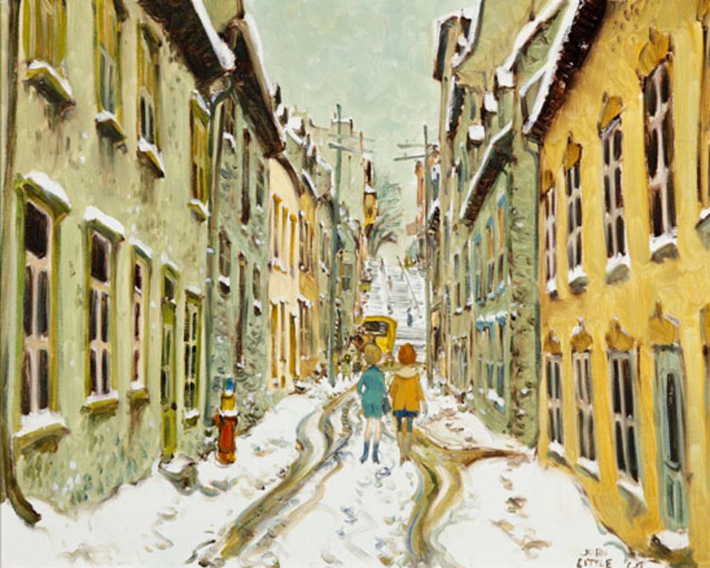 John Geoffrey Caruthers Little (1928-1984) - La petite rue Champlain, Quebec