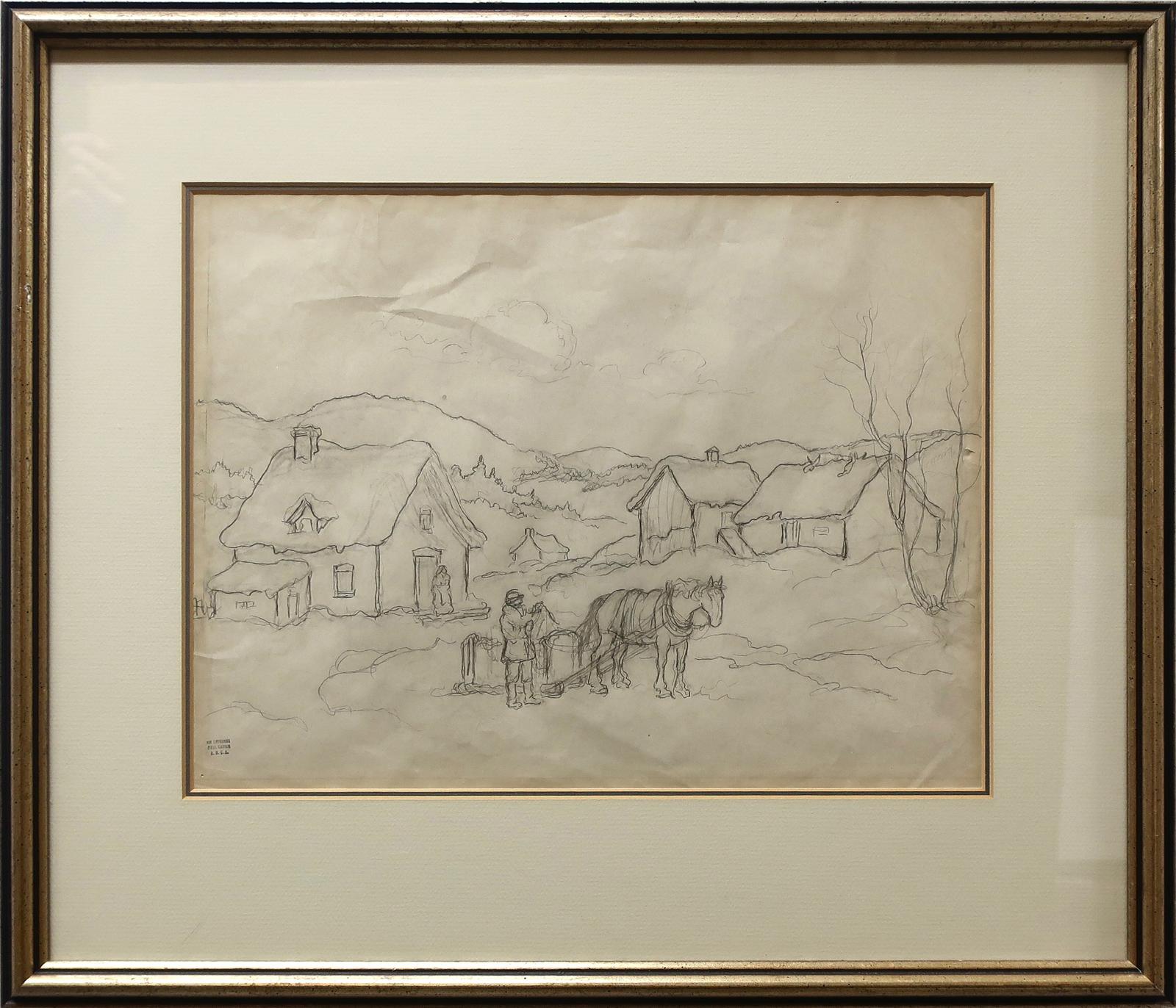 Paul Archibald Octave Caron (1874-1941) - Village Horses, Baie St. Paul