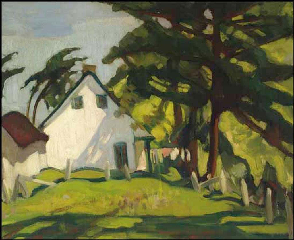 Henrietta Mabel May (1877-1971) - Cottage with Clothesline