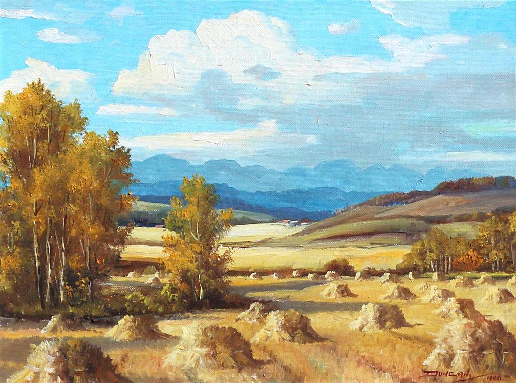 Duncan Mackinnon Crockford (1922-1991) - Harvest Time In Turner Valley, Alberta; 1986