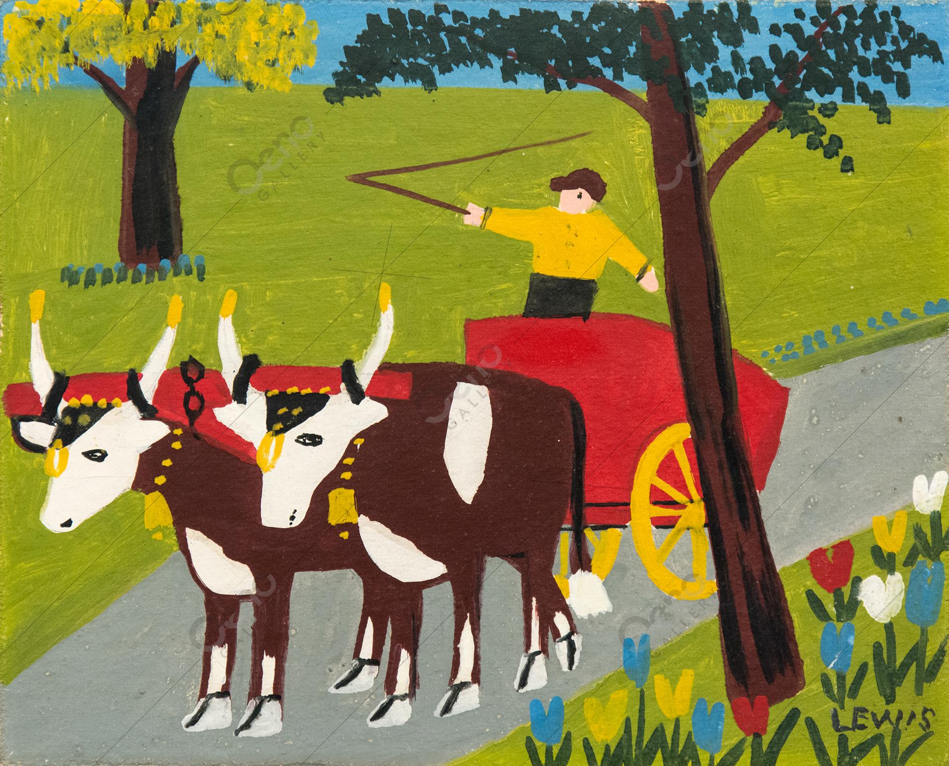 Maud Kathleen Lewis (1903-1970) - Oxcart in Spring, 1962