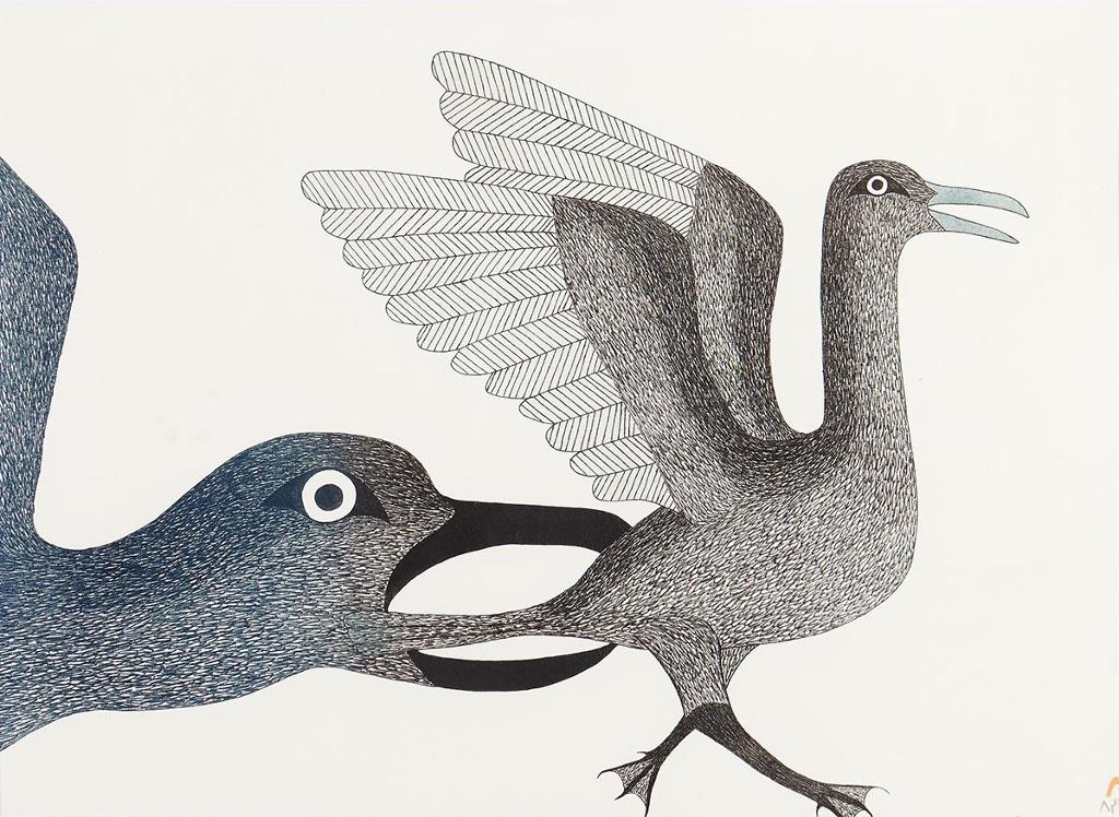 Kenojuak Ashevak (1927-2013) - Bird In Danger