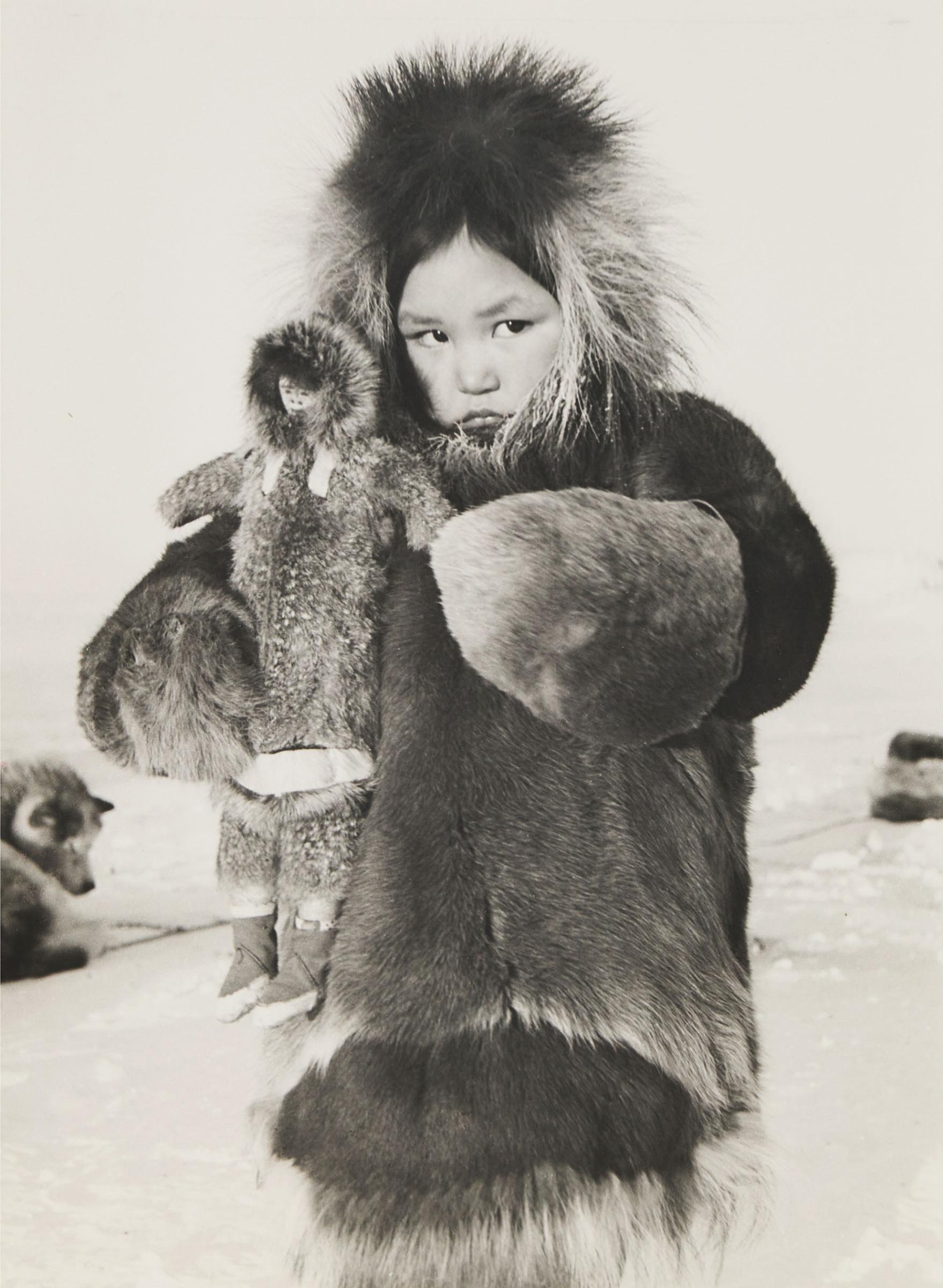 Richard Harrington (1911-2005) - Inuit Girl With Her Doll, South Of Coppermine, 1949