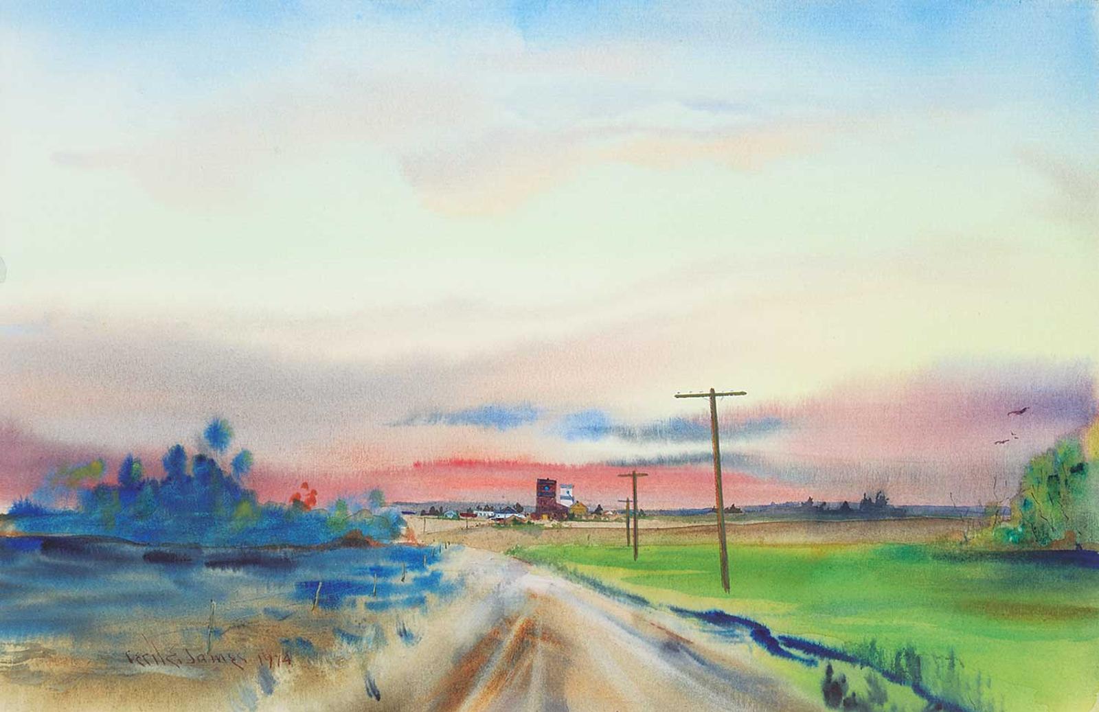 Cecil E. James (1908-1996) - Untitled - Prairie Sunset