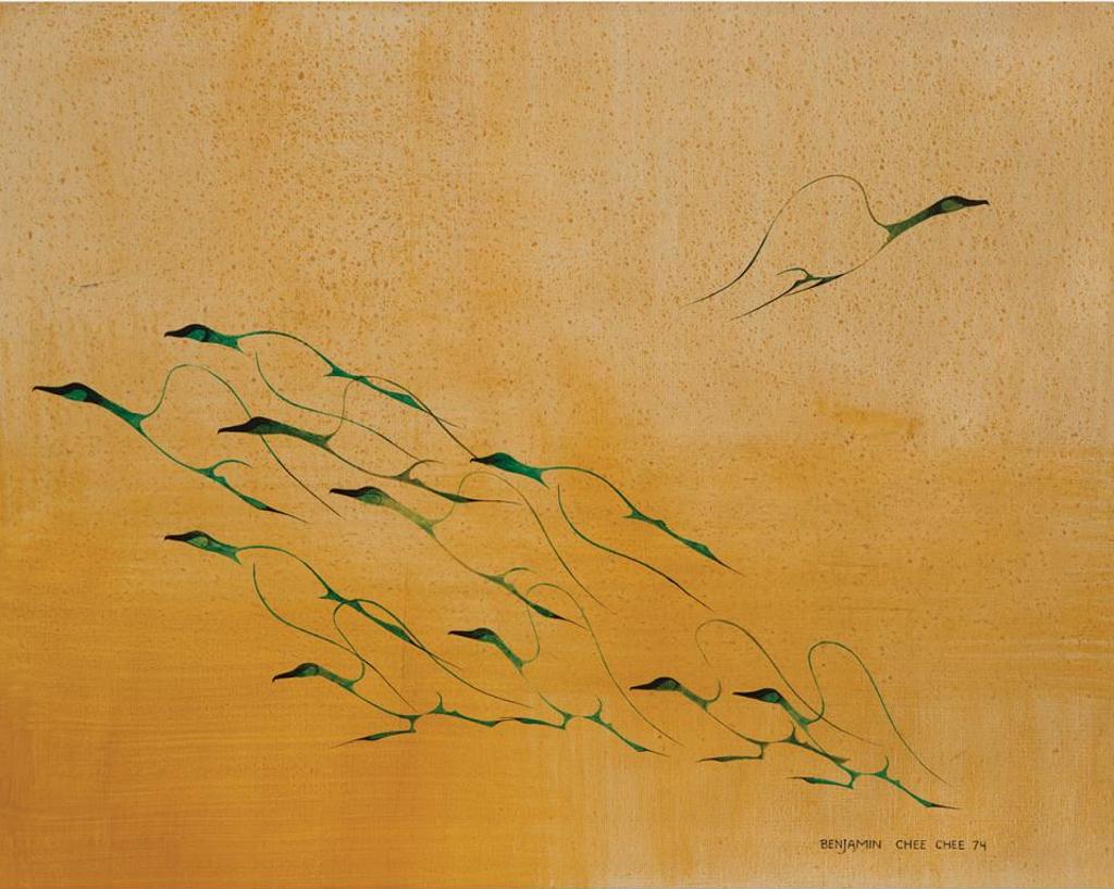 Benjamin Chee Chee (1944-1977) - Flock Of Geese