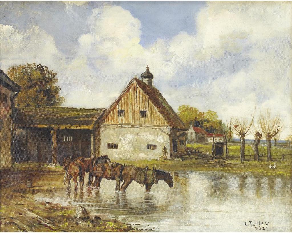 Charles Edward Archibald Tulley (1885-1950) - Houses And Barns With Horses