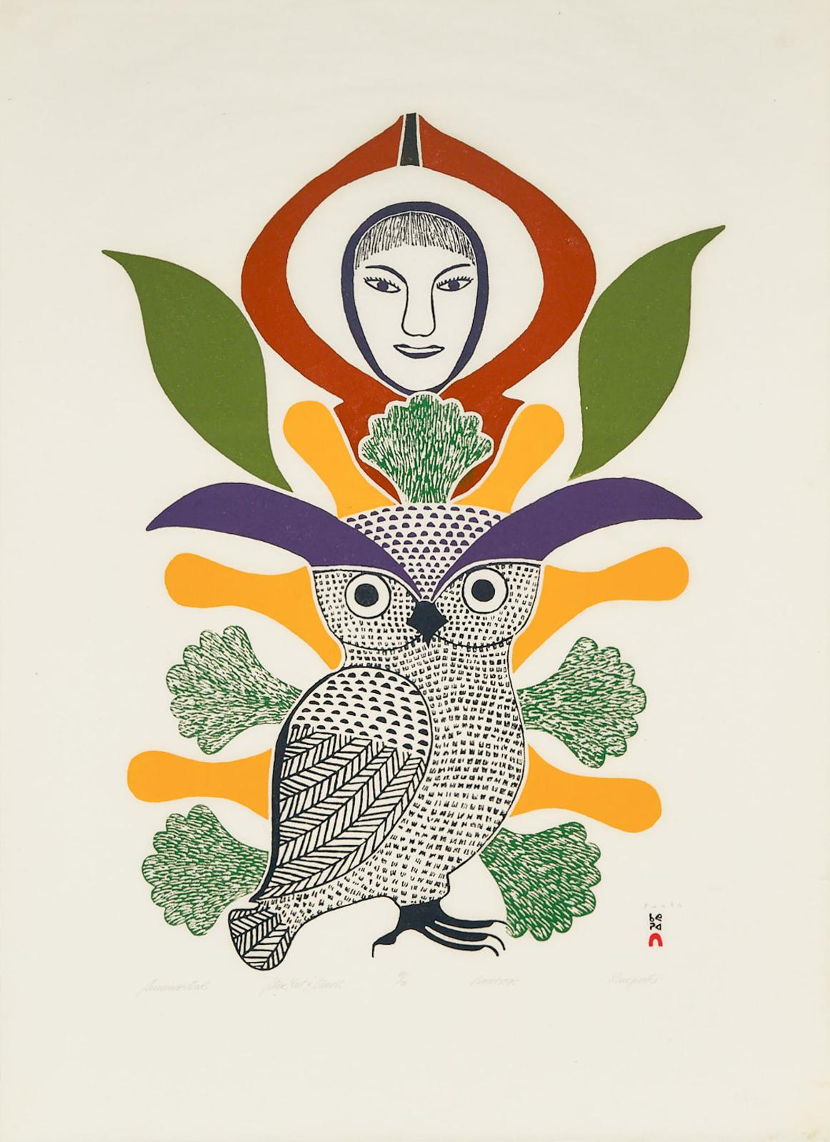 Kenojuak Ashevak (1927-2013) - Summer Owl
