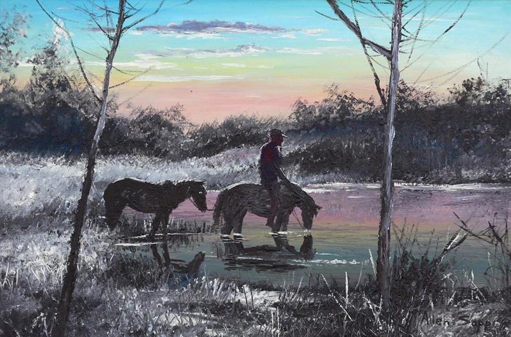 Allen Fredrick Sapp (1929-2015) - Watering The Horses; 1972