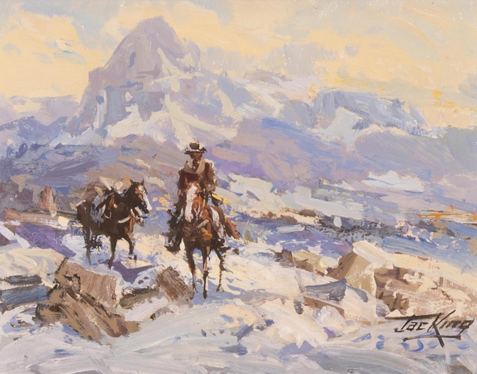 Jack [Jac] Elmo King (1920-1998) - Rider And Pack Horse In A Mountain Pass