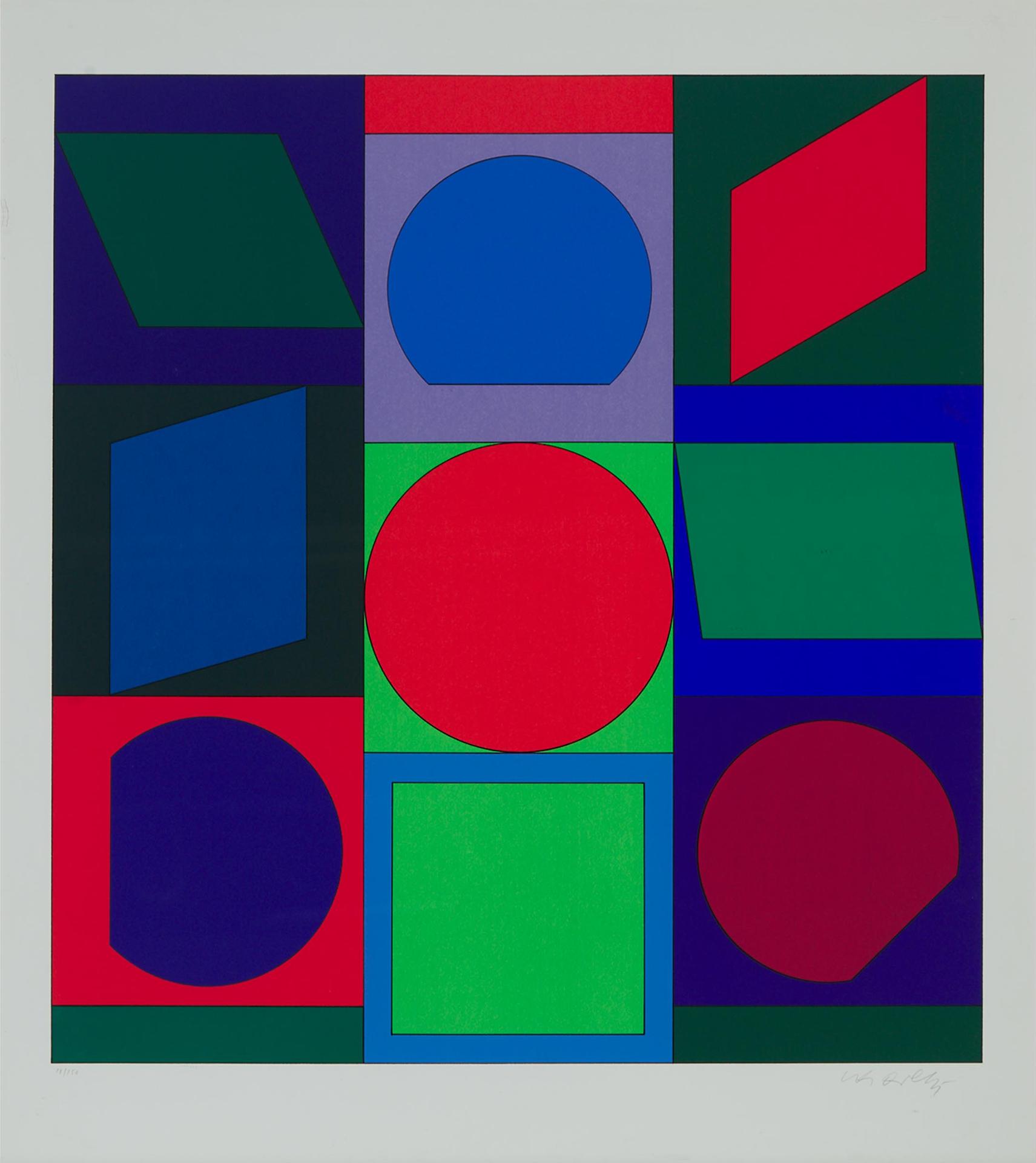 Victor Vasarely (1906-1997) - Turkiz (From Lapidaire), 1968