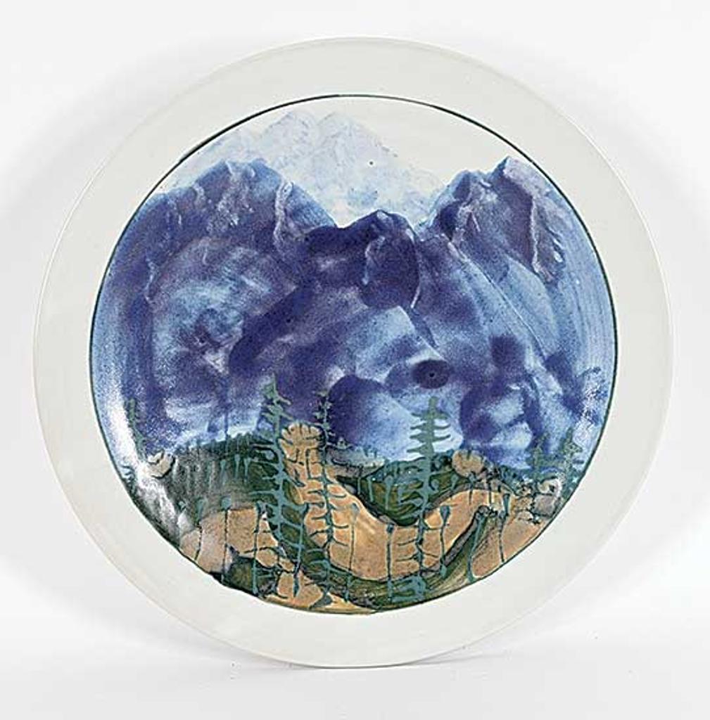 Don Wells (1938) - Untitled - Mountain Landscape Hanging Plate #2