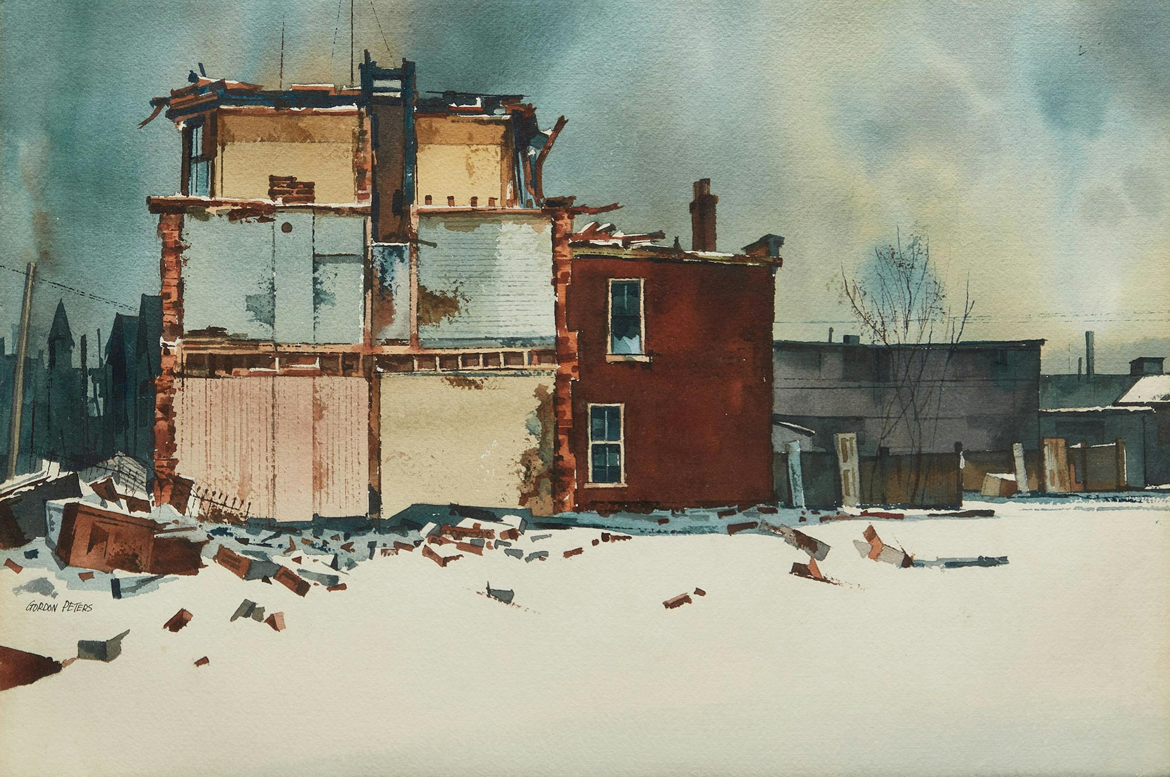 Gordon Peters (1920-2014) - Augusta Street Demolition (Toronto)