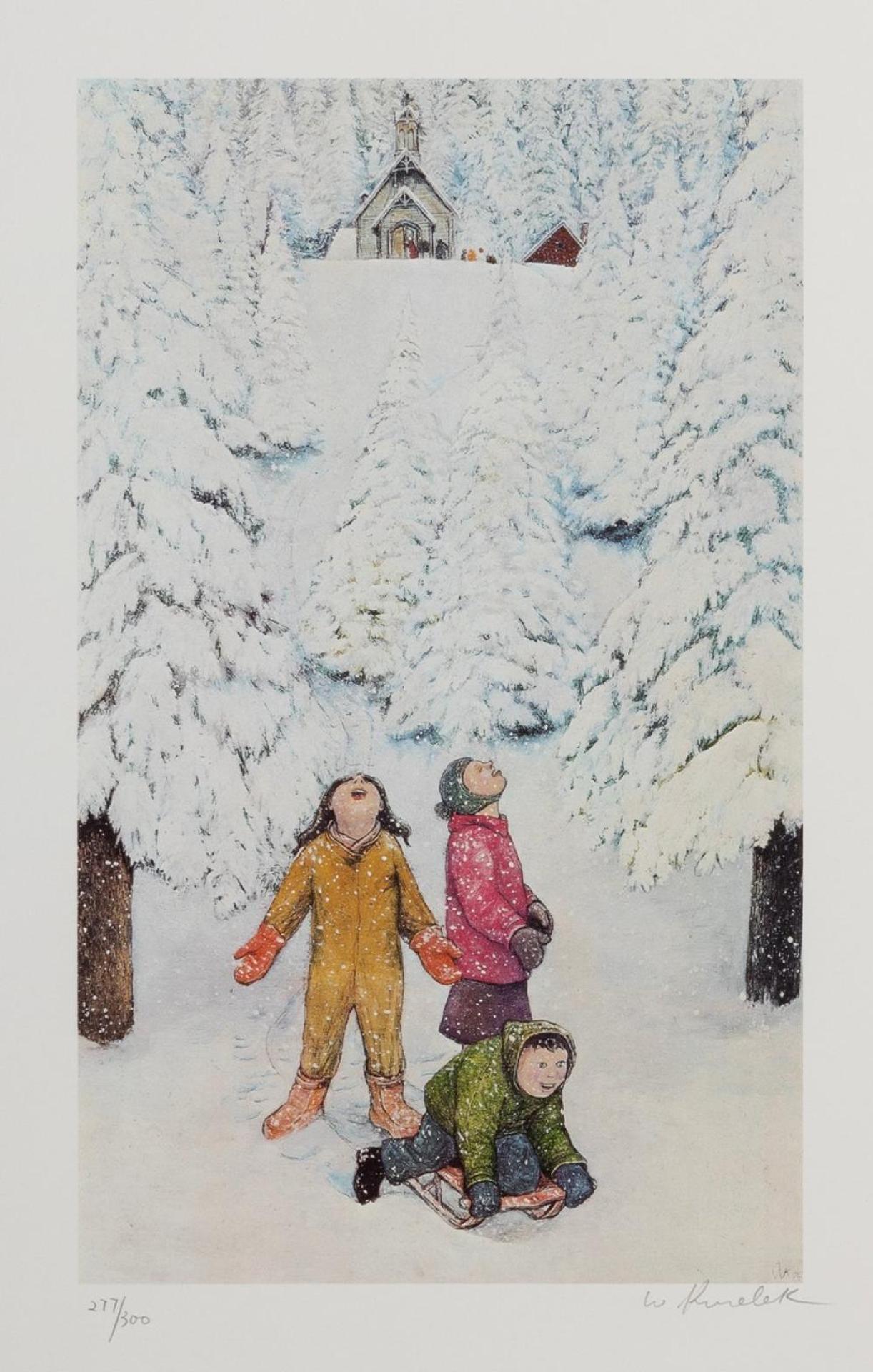William Kurelek (1927-1977) - Catching Snowflakes