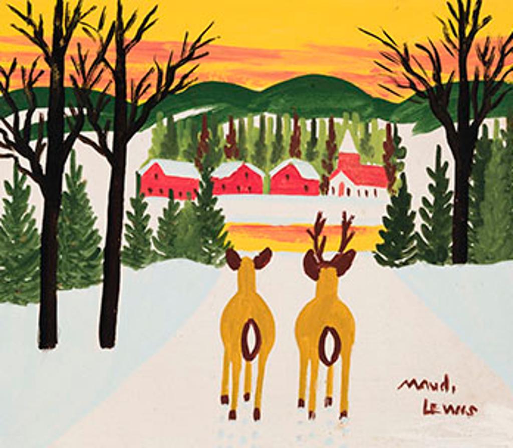 Maud Kathleen Lewis (1903-1970) - Two Deer in Winter