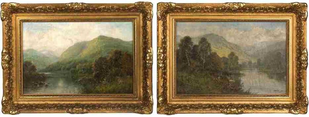 Charles Leader (1868-1940) - Two Landscapes of River Valleys