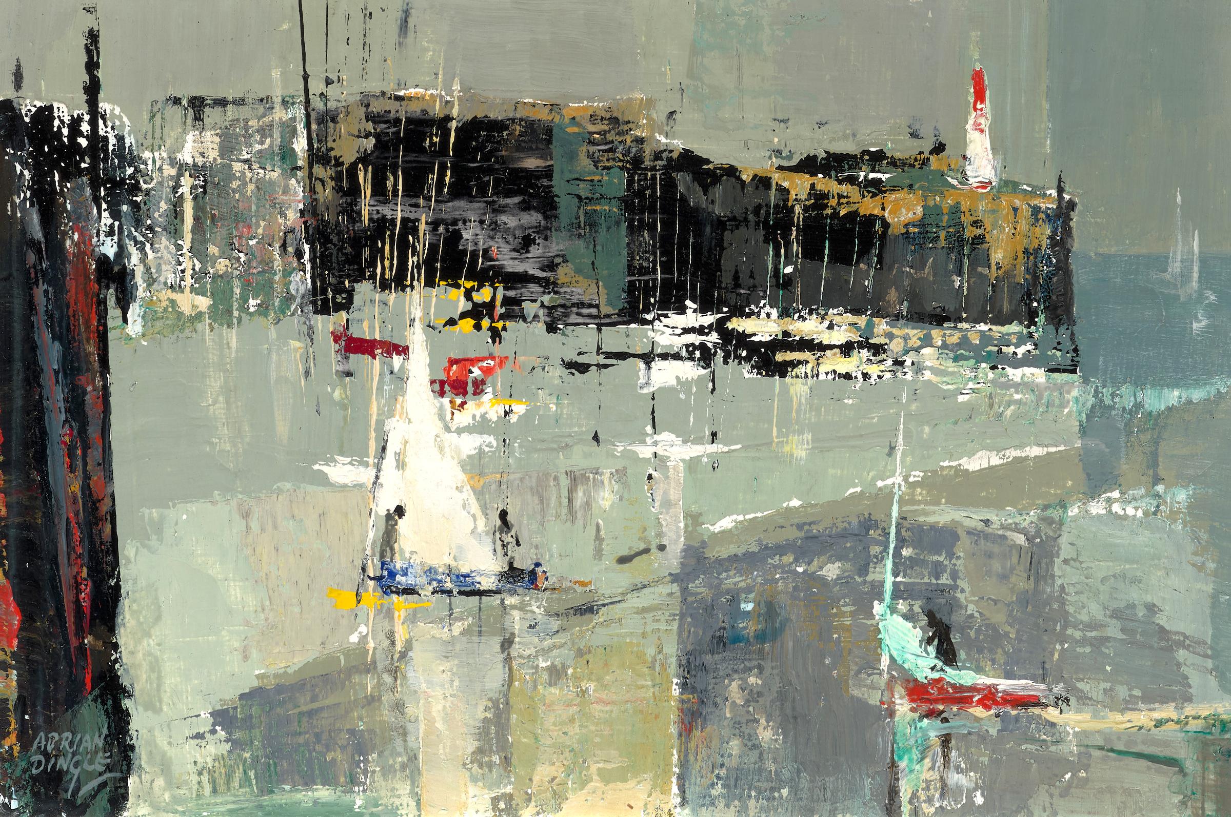 Adrian Dingle (1911-1974) - Mixed Moods (Harbour Scene), c. 1980